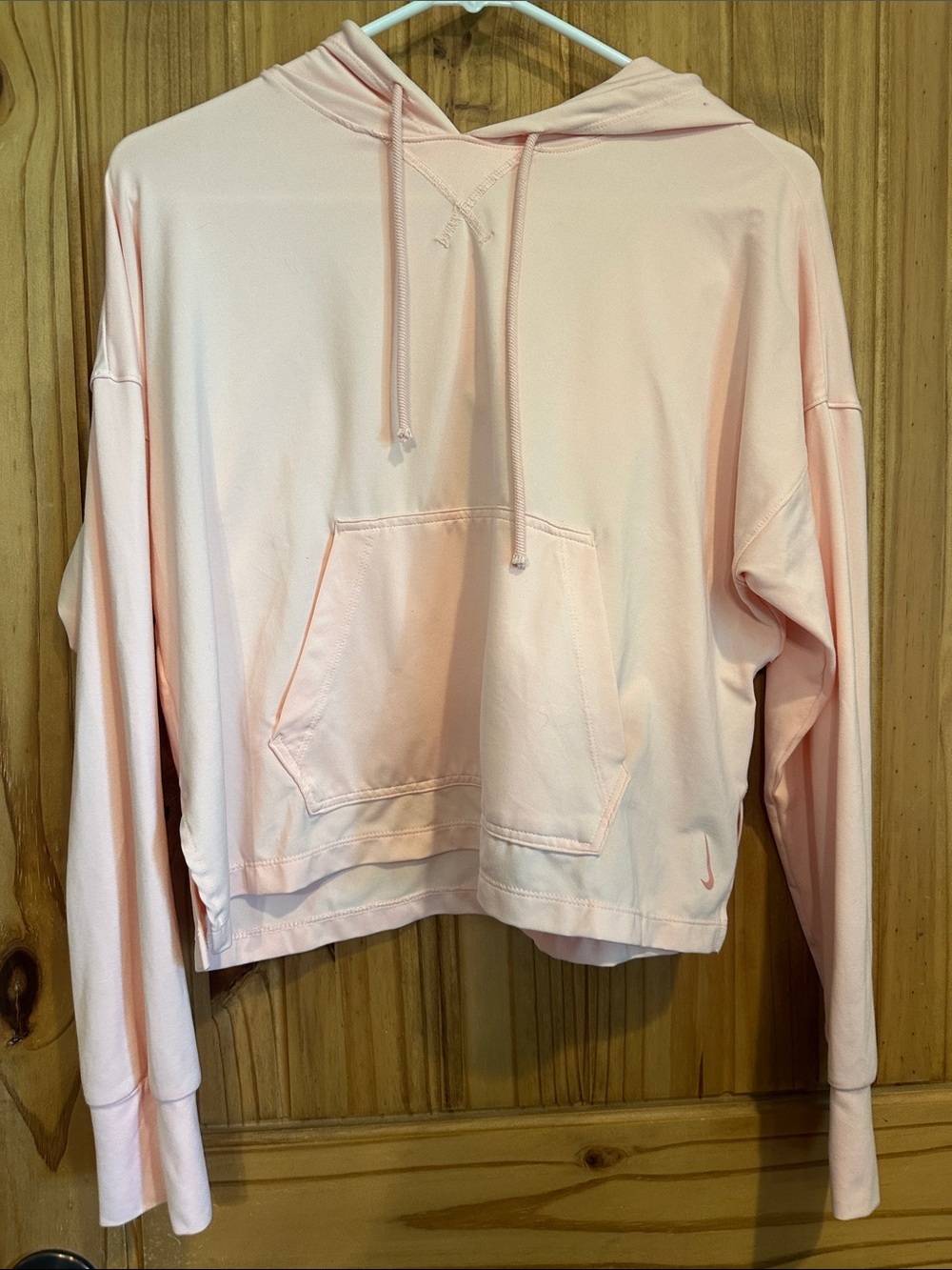 Nike Women's Pale Pink Cropped Hoodie Pullover